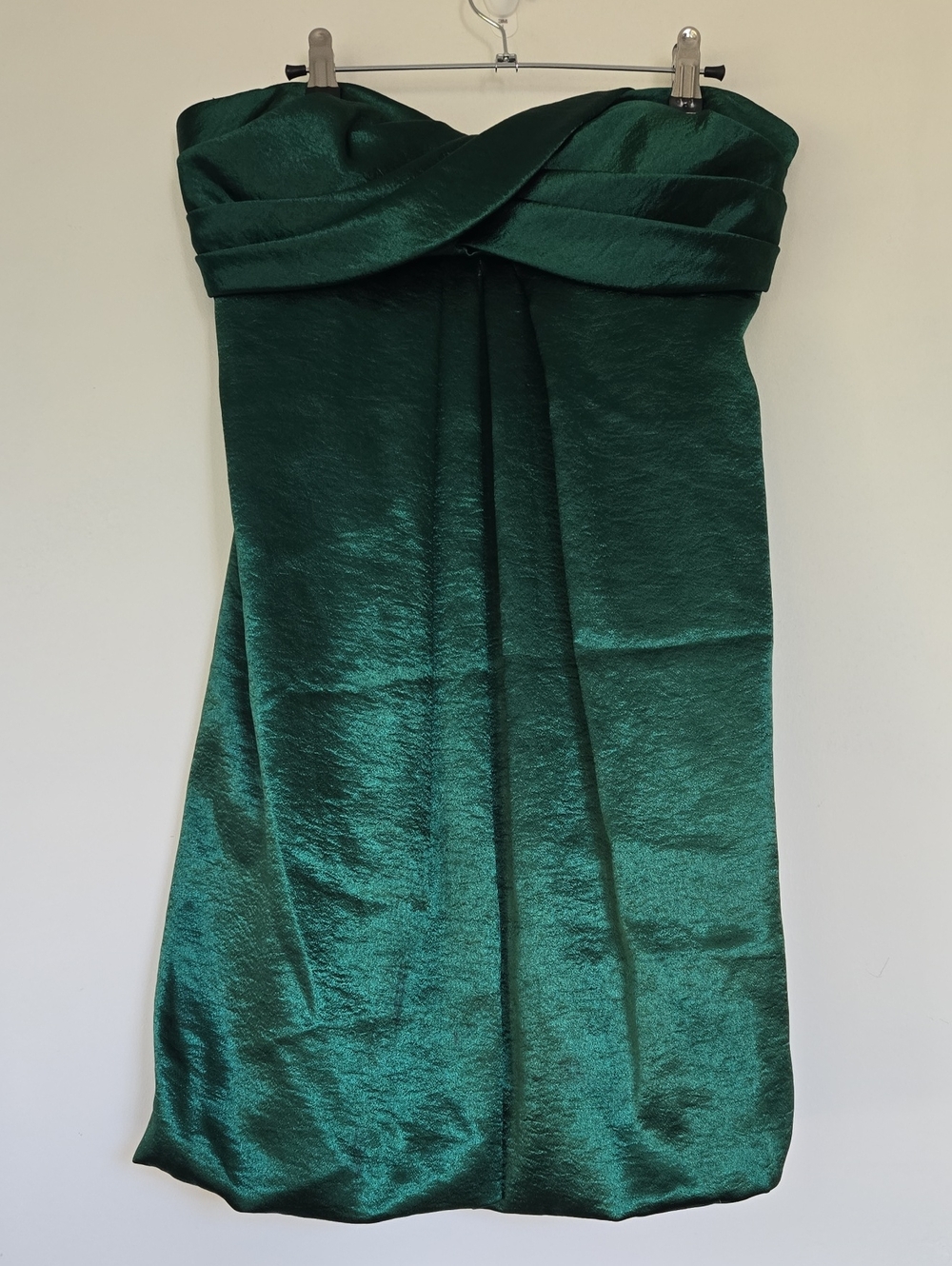 Xscape Strapless Emerald Satin Cocktail Dress